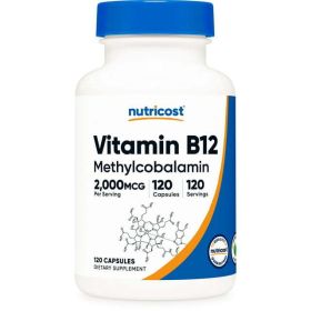 Nutricost Vitamin B12 (Methylcobalamin) 2000mcg, 120 Capsules - Vegetarian Caps, Non-GMO, Gluten Free B12 Supplement