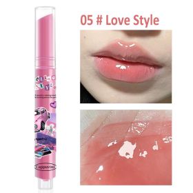 Jelly Mirror Lipstick Makeup Love Shape Waterproof Non-stick Cup Solid Lip Gloss Clear Long Lasting Moisturizing Lipstick Pen (Color: A05 Love Style)